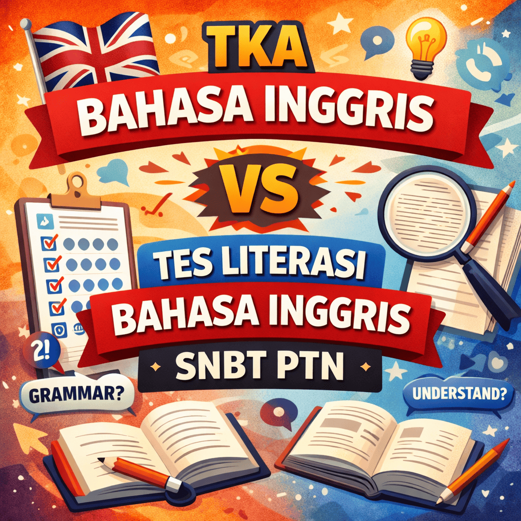 perbandingan TKA vs Tes Literasi Bahasa Inggris SNBT PTN
